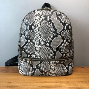 snake print backpack